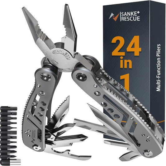 24-in-1 Tactical Multitool Pliers – Survival & Camping Gear Gift for Men